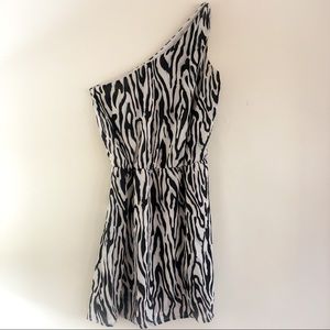 Infiniti mini drop shoulder dress zebra